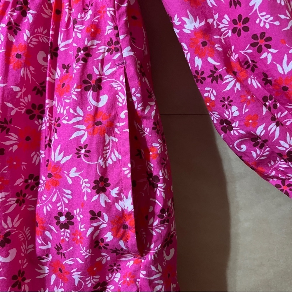 Figue | Bella Dress Tiered Popover Mini Dress Smocked Sleeve Pink Floral Size S - Picture 11 of 15